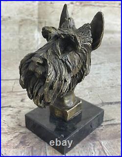 100% Real Bronze Scottish Terrier Statue Art Decor Garden Yard Sculpture Figure