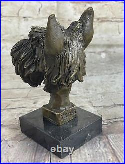 100% Real Bronze Scottish Terrier Statue Art Decor Garden Yard Sculpture Figure