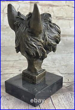 100% Real Bronze Scottish Terrier Statue Art Decor Garden Yard Sculpture Figure