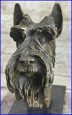 100% Real Bronze Scottish Terrier Statue Art Decor Garden Yard Sculpture Figure