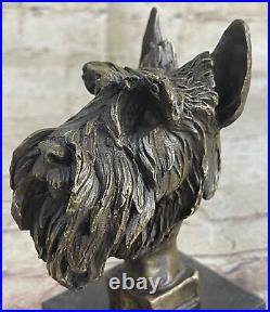 100% Real Bronze Scottish Terrier Statue Art Decor Garden Yard Sculpture Figure