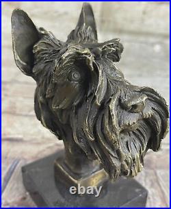 100% Real Bronze Scottish Terrier Statue Art Decor Garden Yard Sculpture Figure