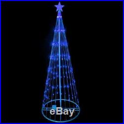 12' Animated LED Lighted Blue Show Cone Tree Outdoor Christmas Yard Decoration