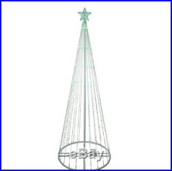 12' Animated LED Lighted GREEN Show Cone Tree Outdoor Christmas Yard Decoration