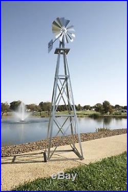 12Ft Tall Garden Windmill Tower Yard Decor Wind Weather Vane Landscape Sculpture