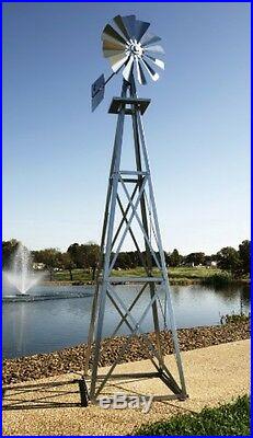 12Ft Tall Garden Windmill Tower Yard Decor Wind Weather Vane Landscape Sculpture