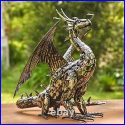 21 Tall Metal Dragon Statue