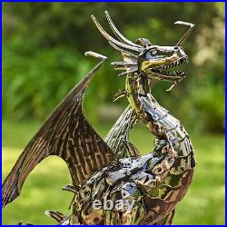 21 Tall Metal Dragon Statue