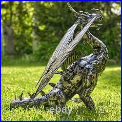 21 Tall Metal Dragon Statue