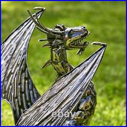 21 Tall Metal Dragon Statue