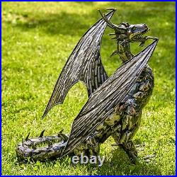 21 Tall Metal Dragon Statue