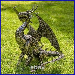 21 Tall Metal Dragon Statue