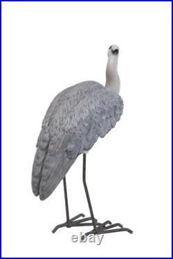 21 in H Standing Heron Garden Statues, Metal Garden Decor, Yard Decor Art