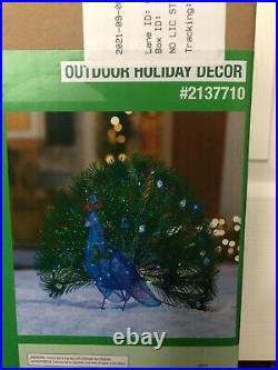 24 Christmas Lighted 3-d Twinkle Peacock Led Yard Decor