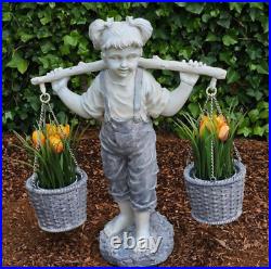 25 Italian Flower Girl Statue w Basket Planters Garden Yard Lawn Art Sculpture