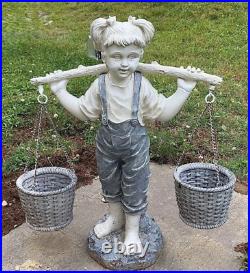 25 Italian Flower Girl Statue w Basket Planters Garden Yard Lawn Art Sculpture