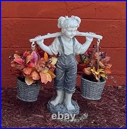 25 Italian Flower Girl Statue w Basket Planters Garden Yard Lawn Art Sculpture