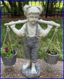 25 Italian Flower Girl Statue w Basket Planters Garden Yard Lawn Art Sculpture