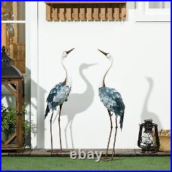 28.5 & 29 Standing Bird Sculptures, Metal Yard Art Decor, Patio, Backyard