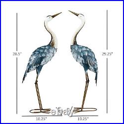 28.5 & 29 Standing Bird Sculptures, Metal Yard Art Decor, Patio, Backyard