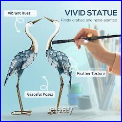 28.5 & 29 Standing Bird Sculptures, Metal Yard Art Decor, Patio, Backyard