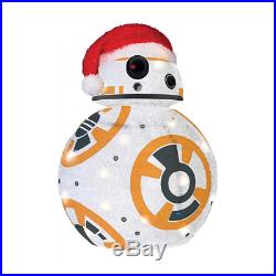 28 Inch Star Wars BB8 Collapsible Lighted Tinsel Christmas Yard Decor New