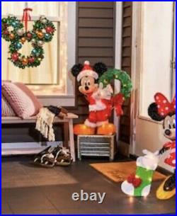 29 Christmas Tinsel Mickey Mouse W Wreath Led Disney Magic Light 3-d Yard Decor
