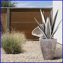 2Pcs Outdoor Sculpture Metal Cactus Yard 21.65Inch Rustic Metal Agave Plants