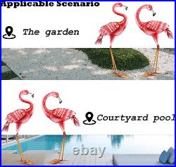 2X Outdoor Metal Pink Flamingo Large Garden Yard Lawn Statue Sculpture Ornament