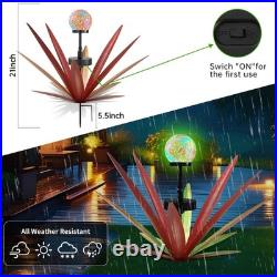 2pcs Tequila Rustic Sculpture Metal Yard Decor with Solar Mosaic Light, 21Inc