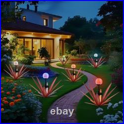 2pcs Tequila Rustic Sculpture Metal Yard Decor with Solar Mosaic Light, 21Inc