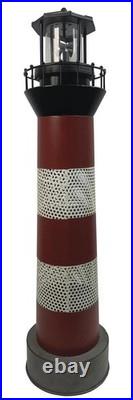 3'1 Metal LED Solar Lighthouse Statue Rotating Beacon Light Lawn Garden Decor