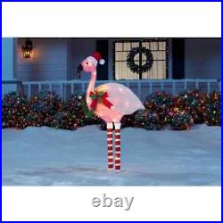 3.5' Tall LED Pink Flamingo Indoor Outdoor Christmas Yard Decoration Sculpture