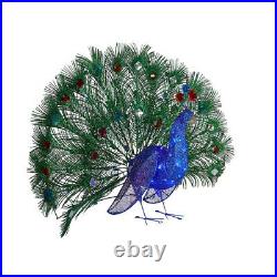 3 Foot Lighted Blue Peacock Sculpture Outdoor Christmas Yard Decor Lawn Display