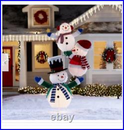 3 Lighted Snowman Sculpture Outdoor Christmas Yard Decor Lawn Display Holiday