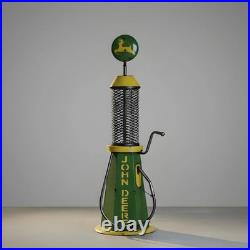 3' Metal John Deere Gas Pump Antique Sculpture Rustic Yard Decor Art Statue