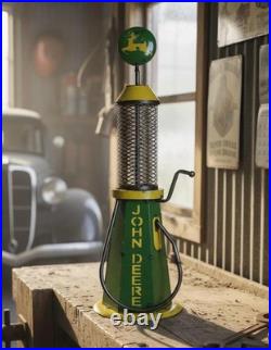 3' Metal John Deere Gas Pump Antique Sculpture Rustic Yard Decor Art Statue