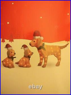 3 Pack Dog Family Christmas Holidays Pre Lit Outdoor Yard Decor Indoor Puppies