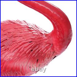 3 Pack Flamingo Garden Statue Pink Sculpture Decor Yard Art Metal Statues New