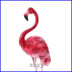 3 Pack Flamingo Garden Statue Pink Sculpture Decor Yard Art Metal Statues New