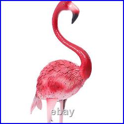 3 Pack Pink Vintage Garden Flamingo Statue Metal Sculpture Animal Yard Art Decor