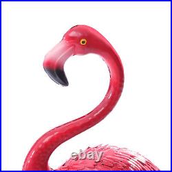 3 Packs Flamingo Garden Statue, Pink Yard Art Decor Metal Sculpture for Lawn