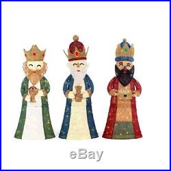3-Pc Outdoor Yard Holiday Christmas Sculpture Decoration LED Lighted 3 Wiseman