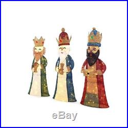3-Pc Outdoor Yard Holiday Christmas Sculpture Decoration LED Lighted 3 Wiseman