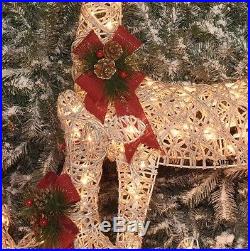 3-pc Pre-lit Deer Family Sculpture Christmas Holiday Outdoor Lighted Yard Decor
