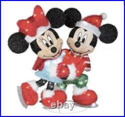 30 Christmas Lighted 3-d Tinsel Mickey Mouse & Minnie Licensed Yard Decor