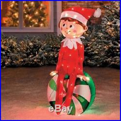 31 H Lighted Boy Elf On The Shelf Peppermint Candy Outdoor Christmas Yard Decor
