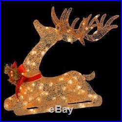 31 in. Pre-lit Sculpture Resting Reindeer Holiday Christmas Yard Decoration New