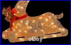 31 in. Pre-lit Sculpture Resting Reindeer Holiday Christmas Yard Decoration New