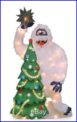 32 LIGHTED FUR BUMBLE with TREE & STAR OUTDOOR CHRISTMAS Yard Decoration PRELIT
